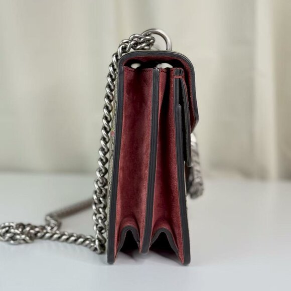 Gucci GG Logo Supreme Medium Flore Dionysus Shoulder Bag with Floral Detailing - Picture 4 of 9